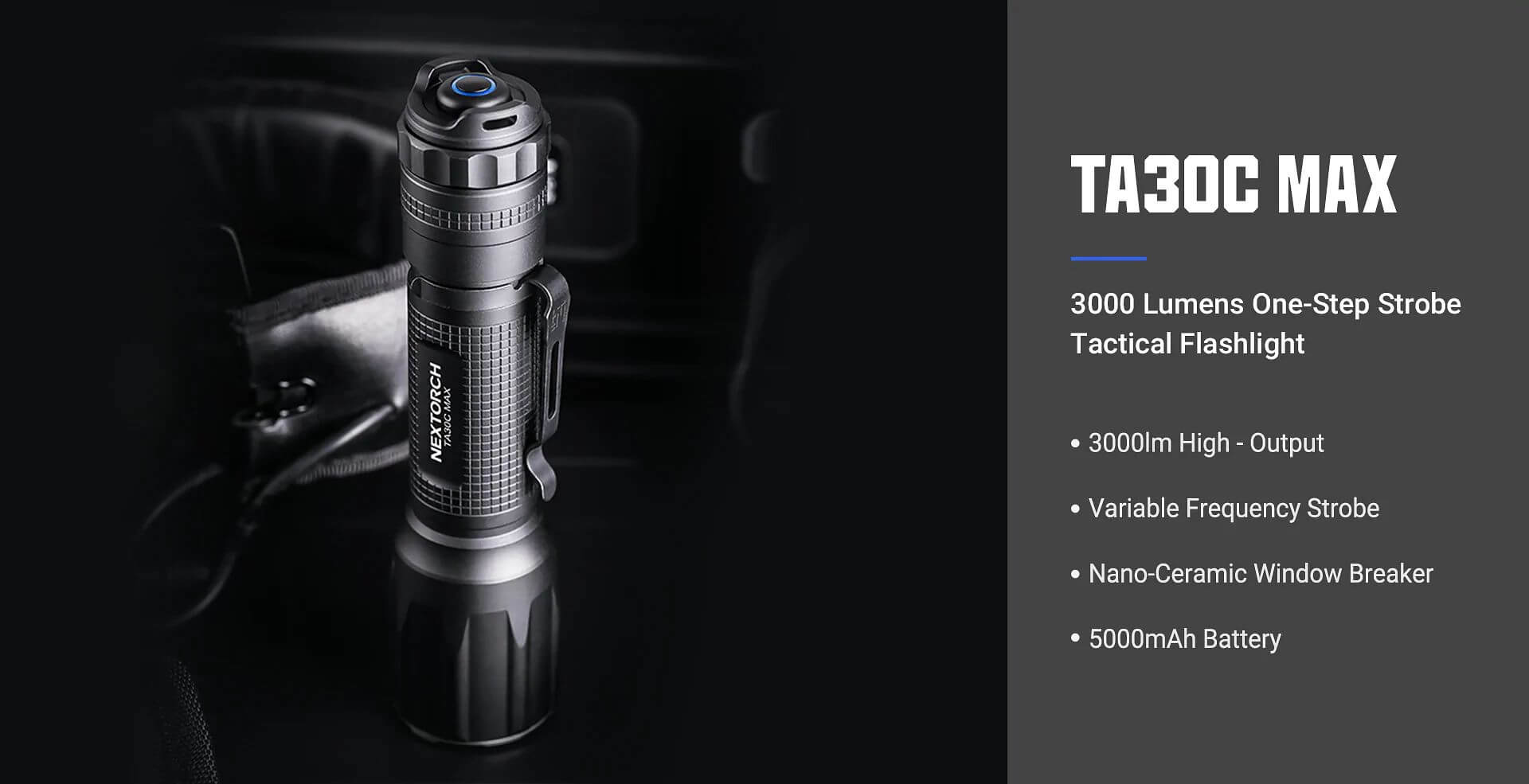 NEXTORCH TA30C Max 3000 lumens Tactical Flashlight with Rotary Tail Sw ...