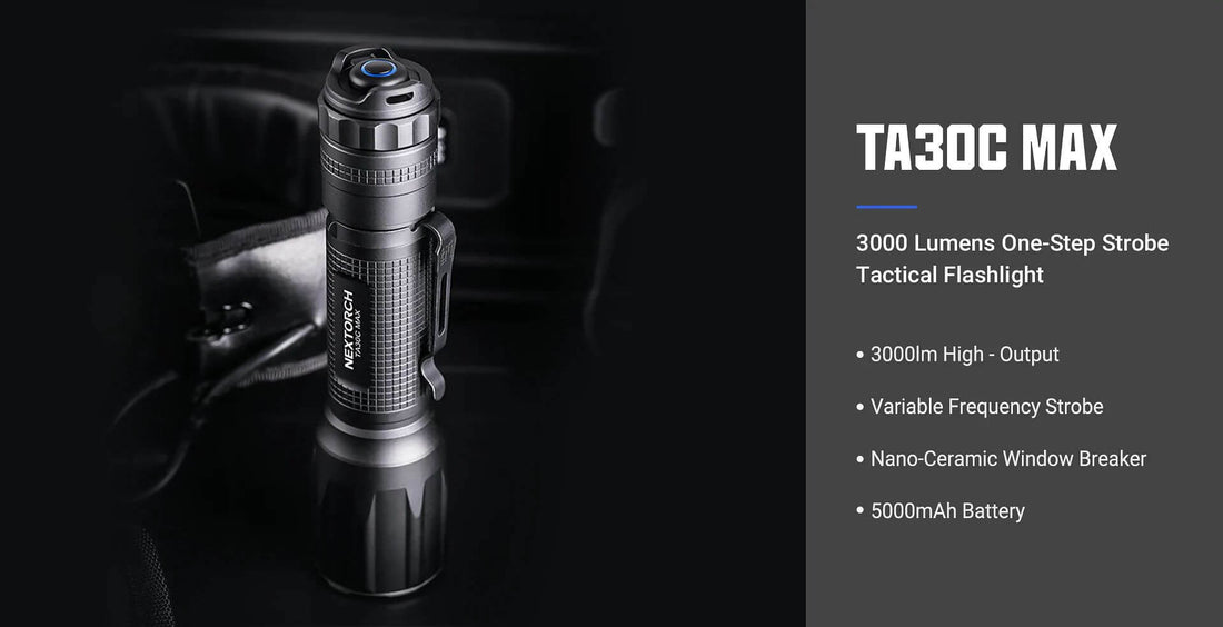 NEXTORCH TA30C Max 3000 lumens Tactical Flashlight with Rotary Tail Switch
