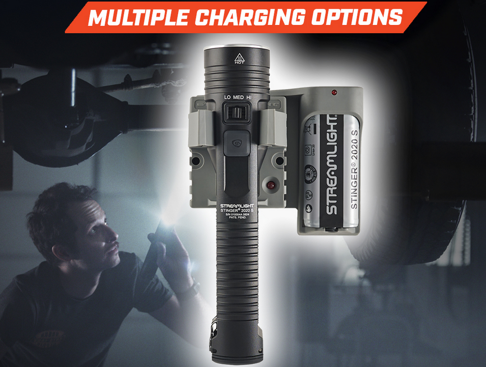 streamlight flashlight stinger 2020 78131 2,000-Lumen with Charger, Blue You can also access a strobe mode in case of workplace emergencies to keep yourself safe Streamlight Stinger 2020 S: Rechargeable