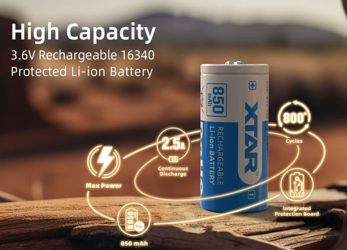 The Ultimate Review of the XTAR 16340 850mAh 2.5A Battery