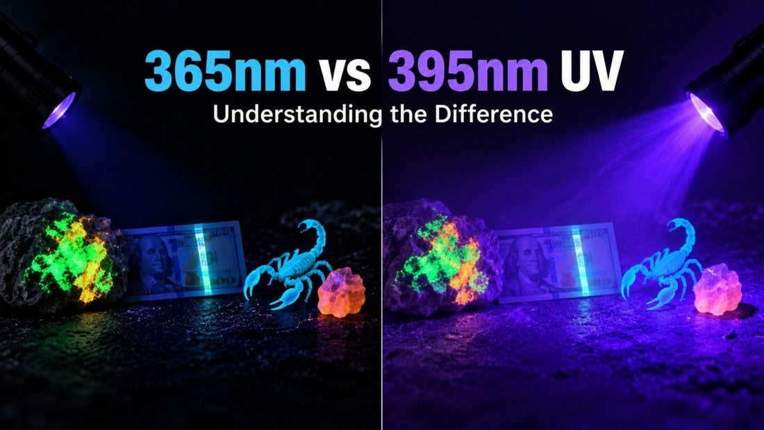the difference between 365nm and 395nm uv flashlight