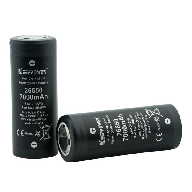 Keeppower UH2670 7000mAh 15A High Discharge 26650 Li-ion Battery