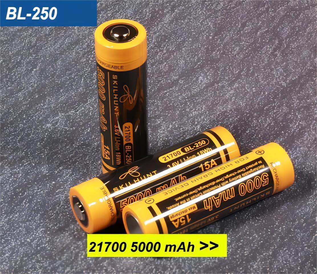 BL-250 5000mAh 21700 Li-ion Rechargeable Protected Battery