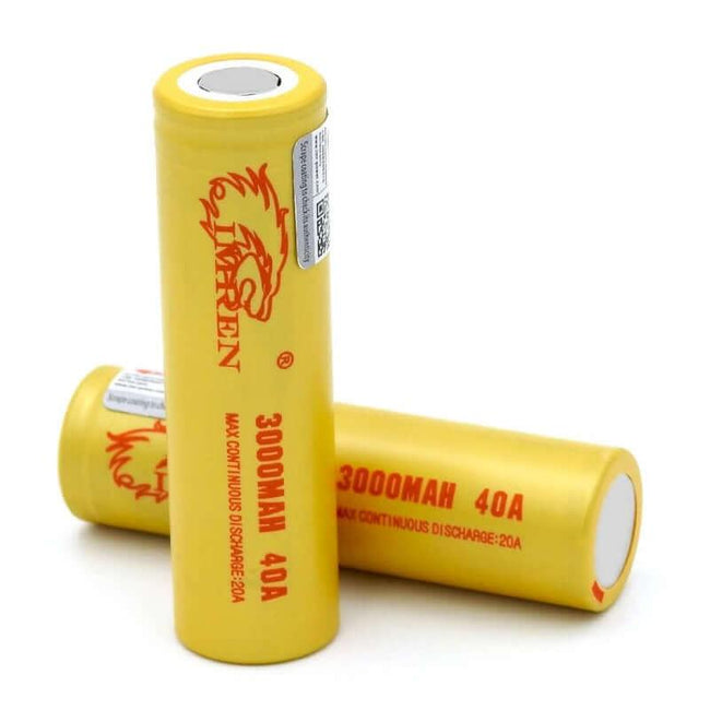 IMREN 18650 3000mAh 40A Rechargeable Lithium Battery Gold