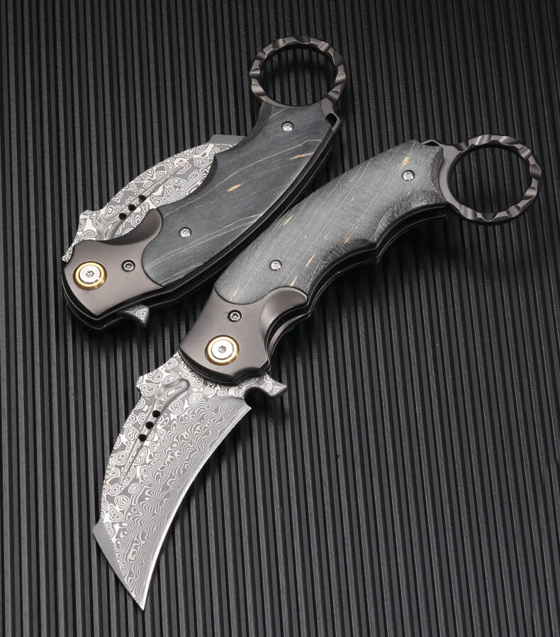 Night Stalker Violent Forest VG10 Damascus Steel Folding Knife
