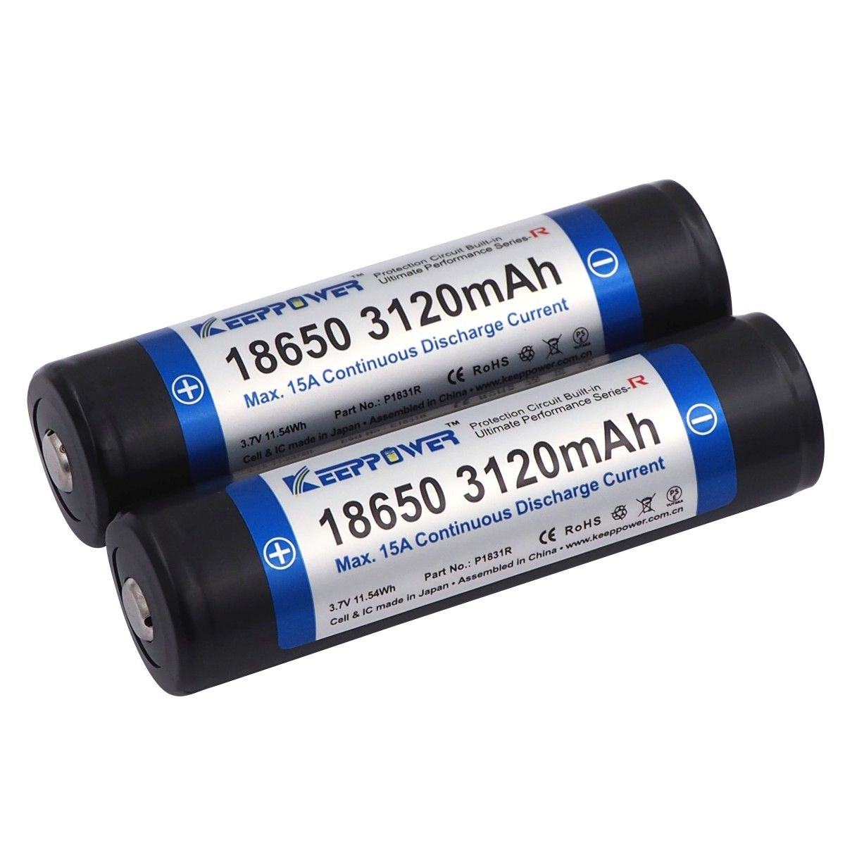 Keeppower P1831R 3120mAh 15A 18650 Battery – flashlightgo