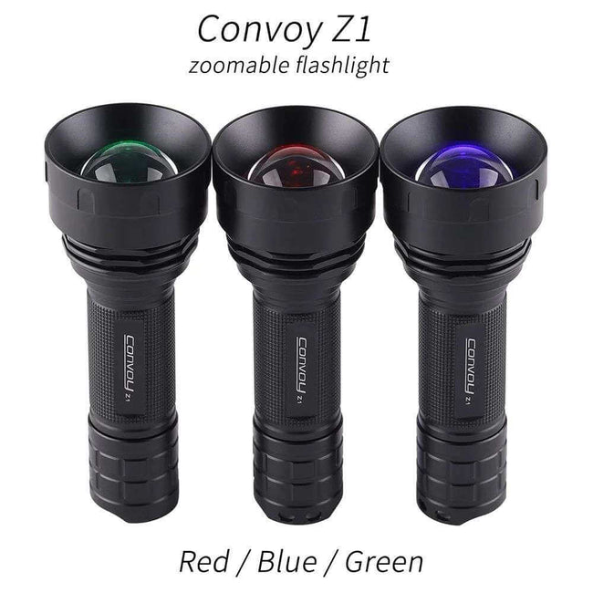 Convoy Z1 zoomable GT Red Blue Green Flashlight