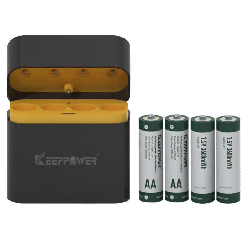 Keeppower i4 1.5V AA USB C Rechargeable Li-ion Battery Charger Set