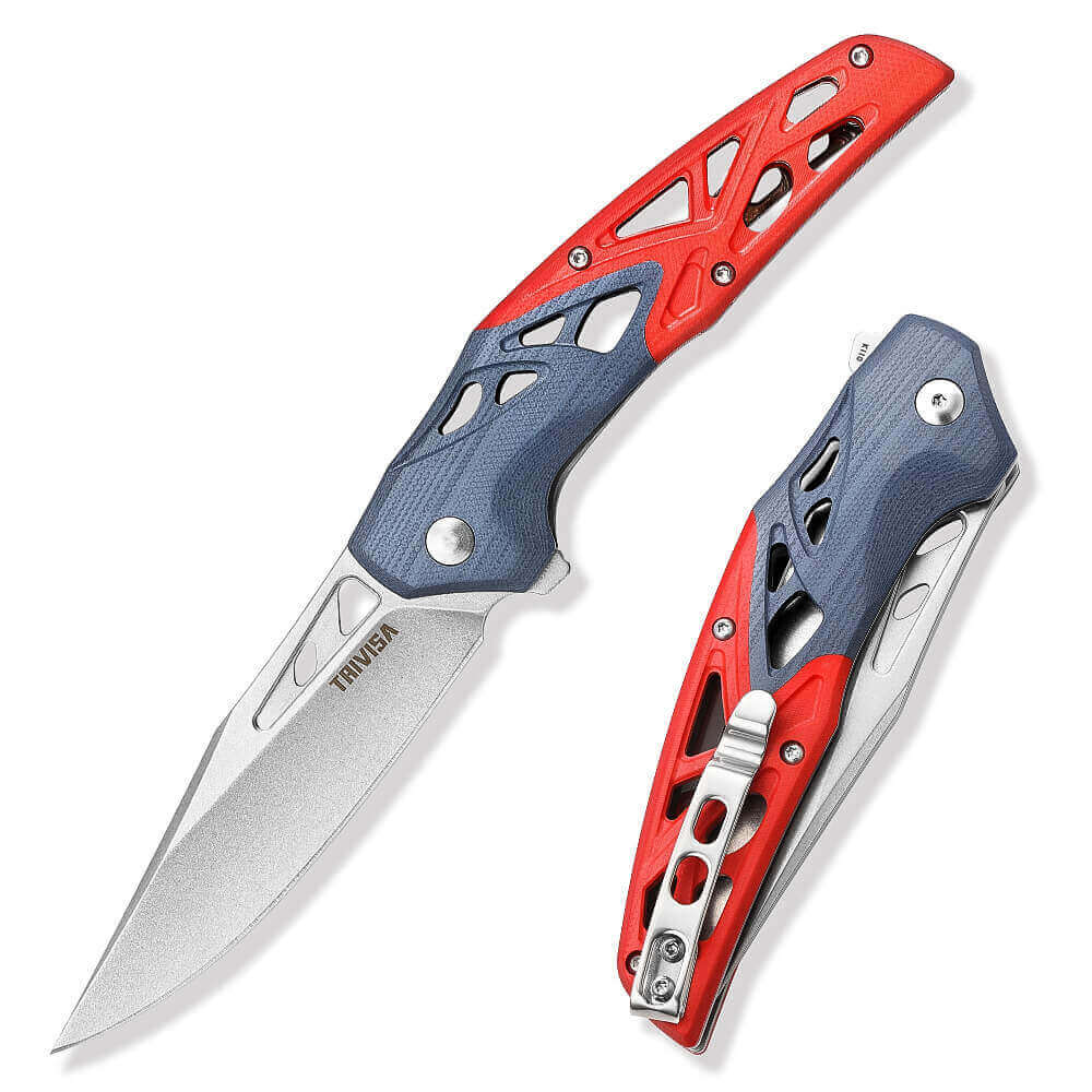 TRIVISA Leo Series Stonewash K110 Steel Folding Knife