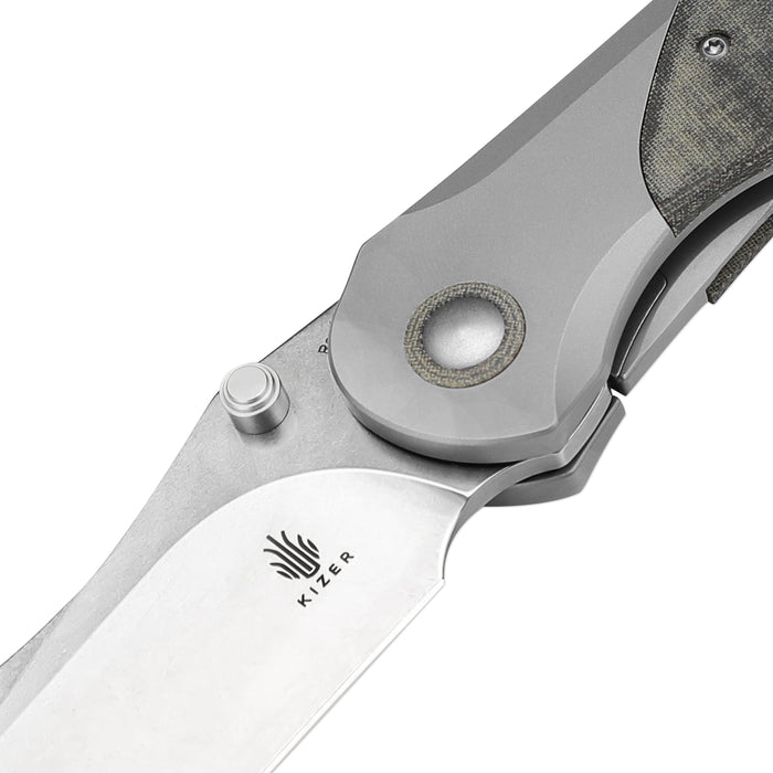 Kizer Mystic Rex45 Blade Titanium+Micarta Handle Folding Knife
