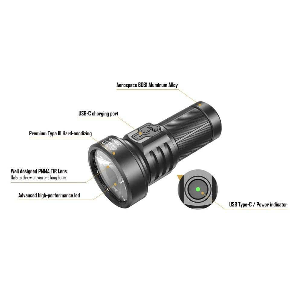 Speras M4 Compact Type-C Rechargeable EDC Flashlight