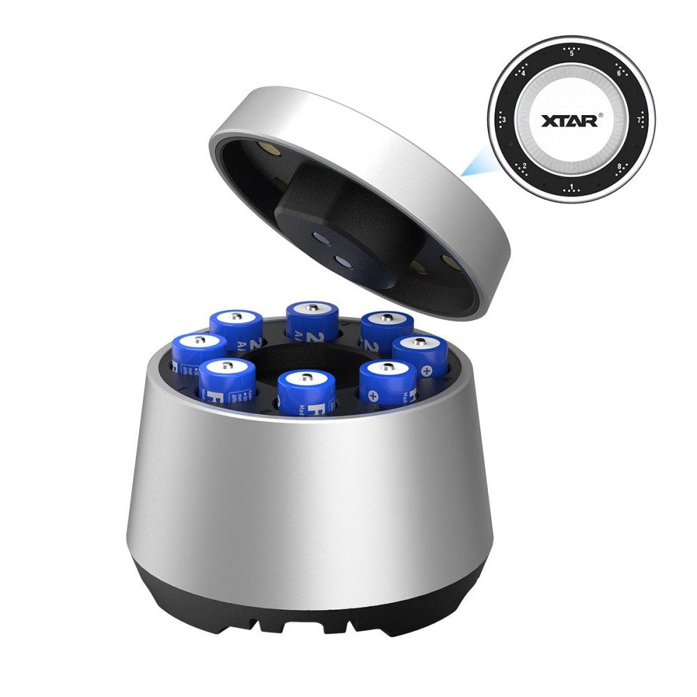 Xtar L8 BOX 8-Slot Rechargeable Battery Charger for AA/AAA 1.5V Li-ion and 1.2V NI-MH Batteries