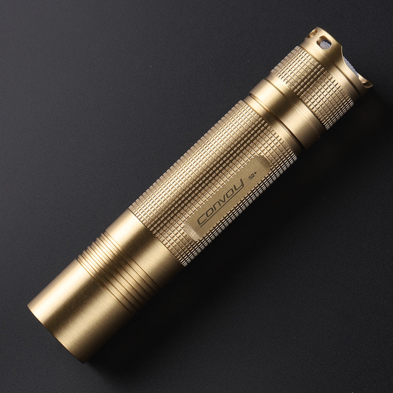 Convoy S2+ Brass 18650 flashlight - official product view 1