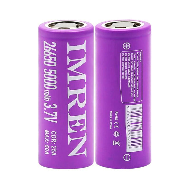 IMREN 26650 5000mAh 50A Rechargeable Lithium Battery