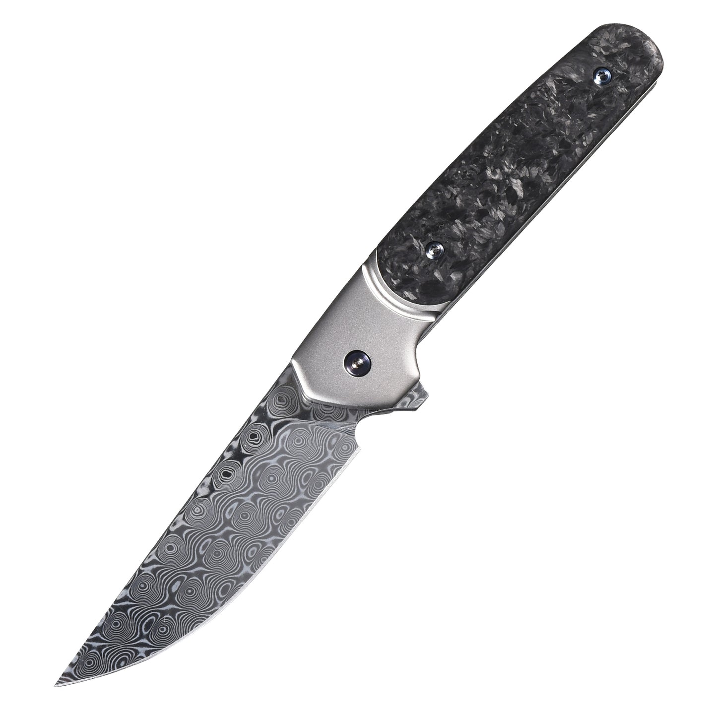 Sitivien ST252 Damascus Blade Carbon Fiber Handle Folding Knife
