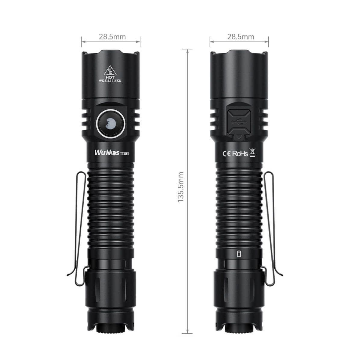 Wurkkos TD05 Rechargeable Tactical Flashlight