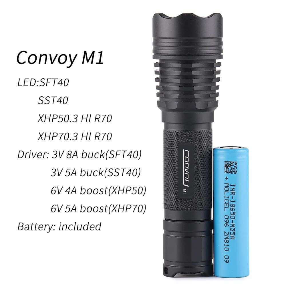 Convoy M1 SFT40 / SST40 / XHP50.3 HI / XHP70.3 HI 18650 flashlight