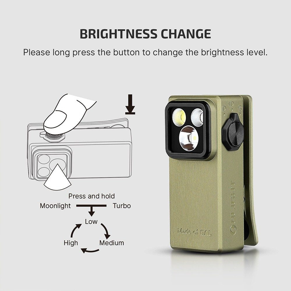 Olight Oclip Ultra Clip-On EDC Light with Flood, Spot, and UV Modes