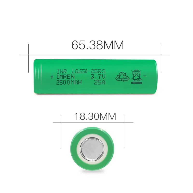 IMREN 25RS 18650 2500mAh 25A Rechargeable Lithium Battery