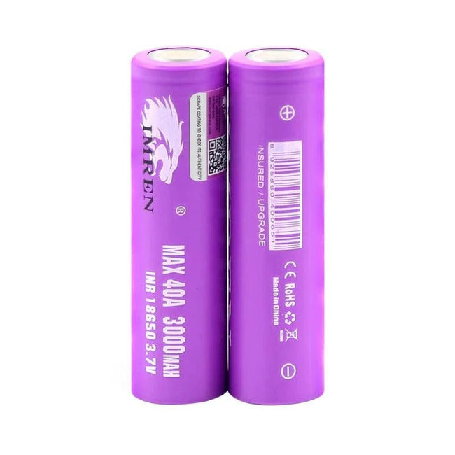 IMREN 18650 3000mAh 40A Rechargeable Lithium Battery purple