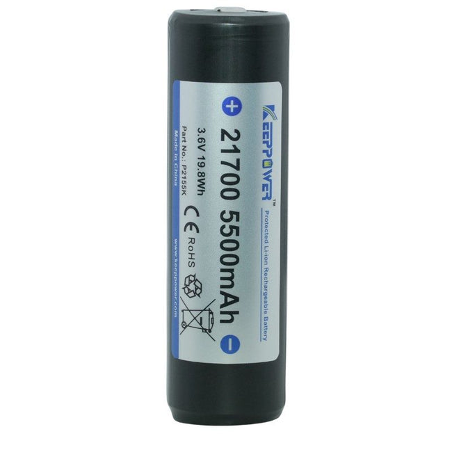 Keeppower P2155K 5500mAh Protected Li-ion Rechargeable 21700 Battery