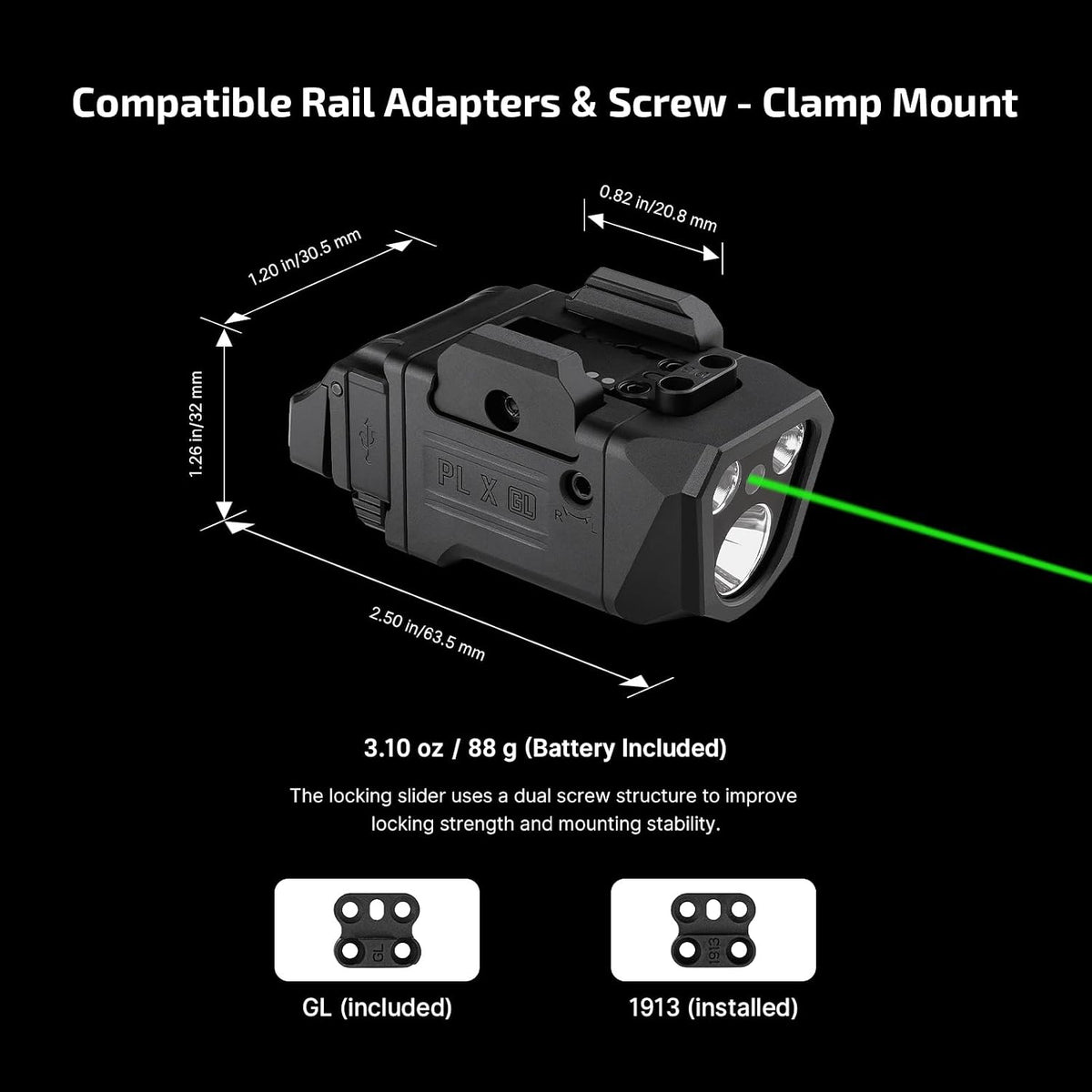 Olight PL-X GL Dual-Beam Weapon Light with Green Laser