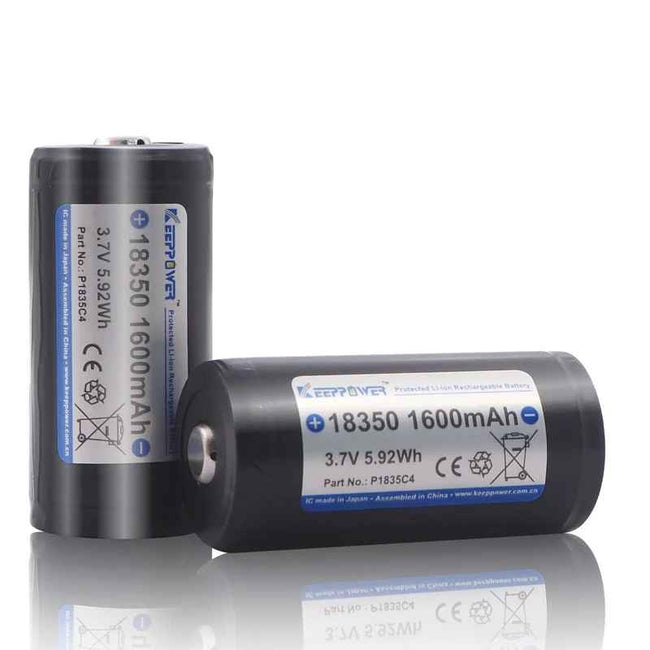 Keeppower P1835C4 1600mAh Protected Li-ion Rechargeable 18350 Battery