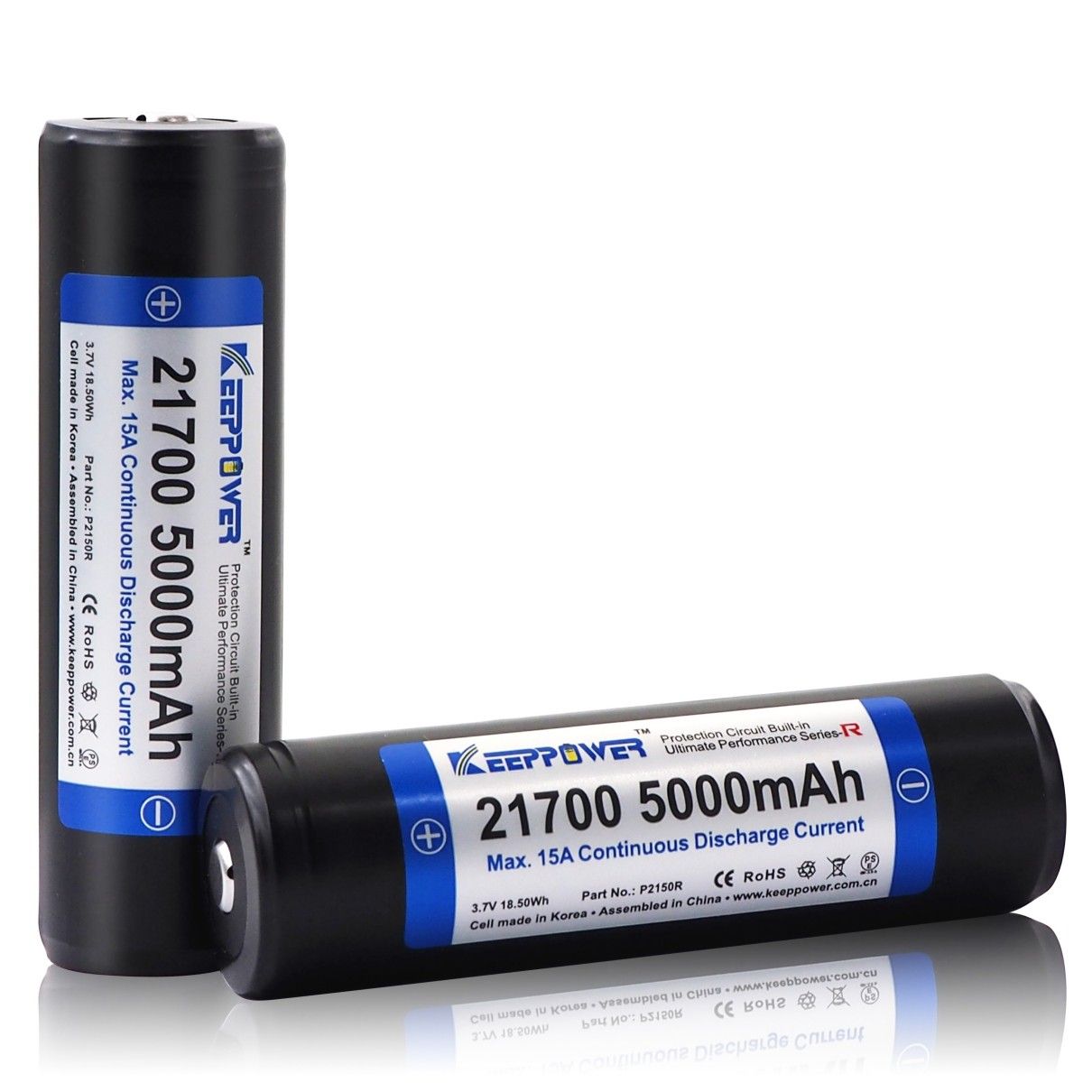 Keeppower P2150R 5000 mAh 15 A Geschützter wiederaufladbarer Li-Ionen-Akku 21700