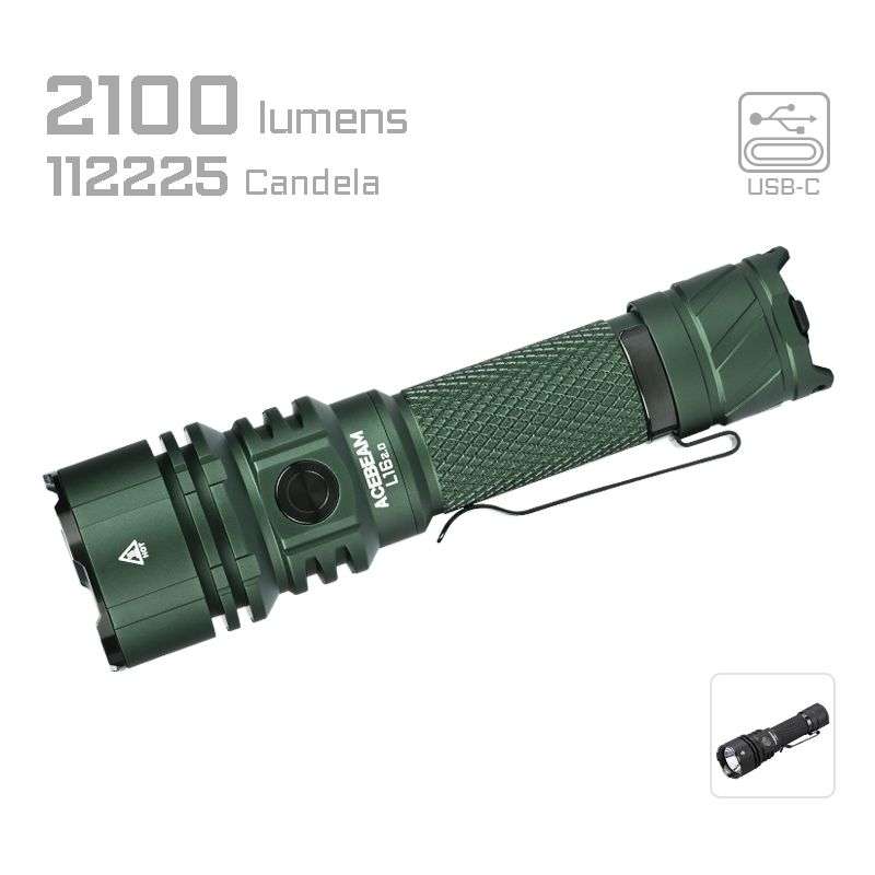 Acebeam L16 2.0 2100 Lumens Tactical Flashlight