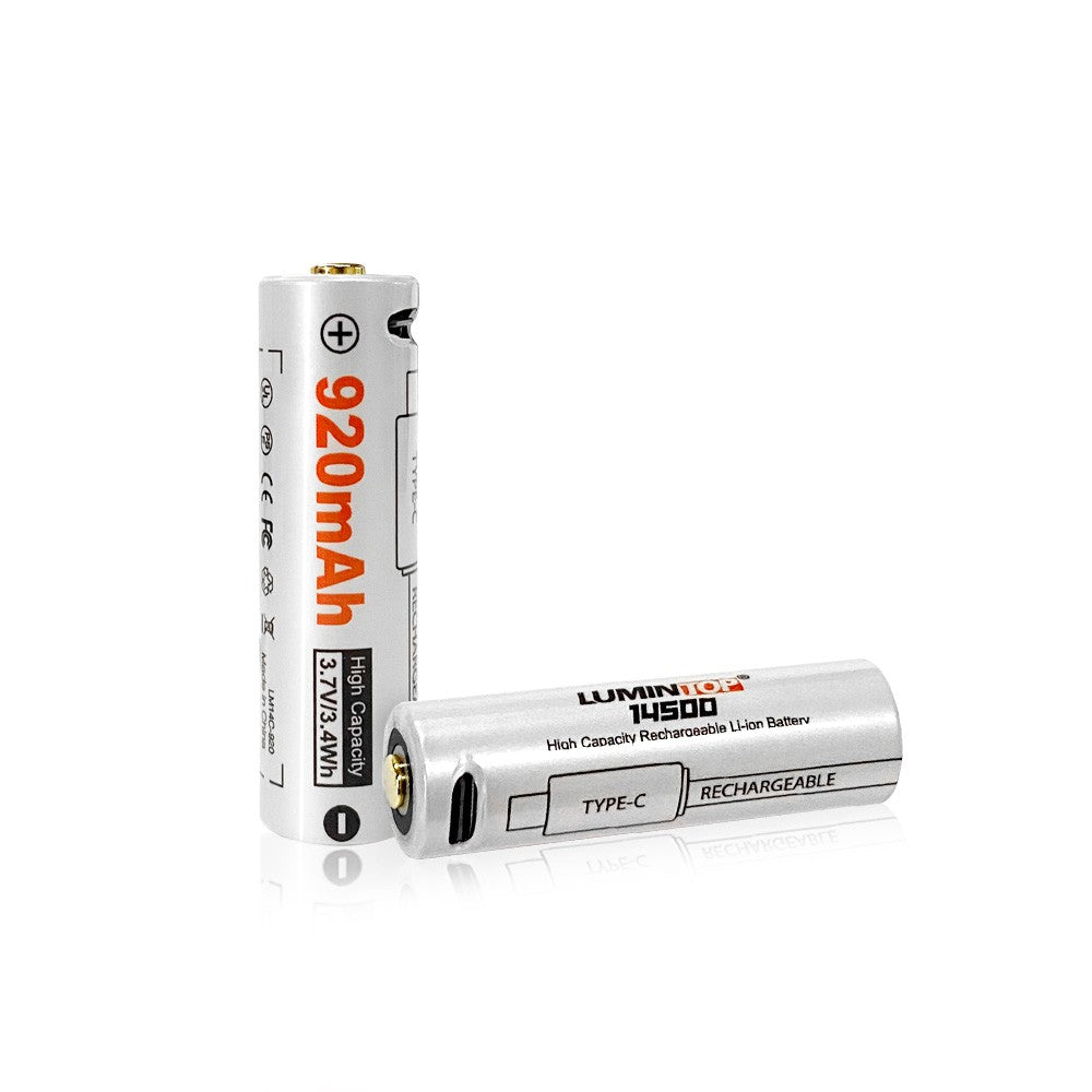 Lumintop 14500 USB Type-C Rechargeable Li-ion Battery 3.7V 920mAh