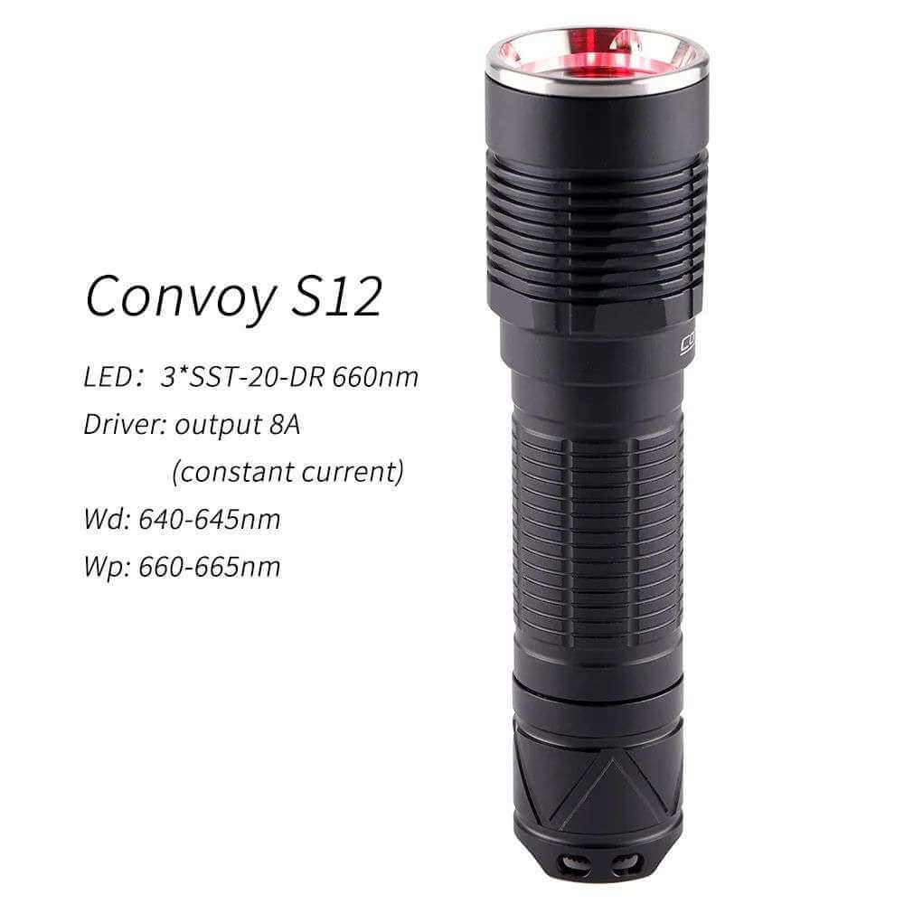 Convoy S12 SST-20-DR 660nm Deep Red Flashlight