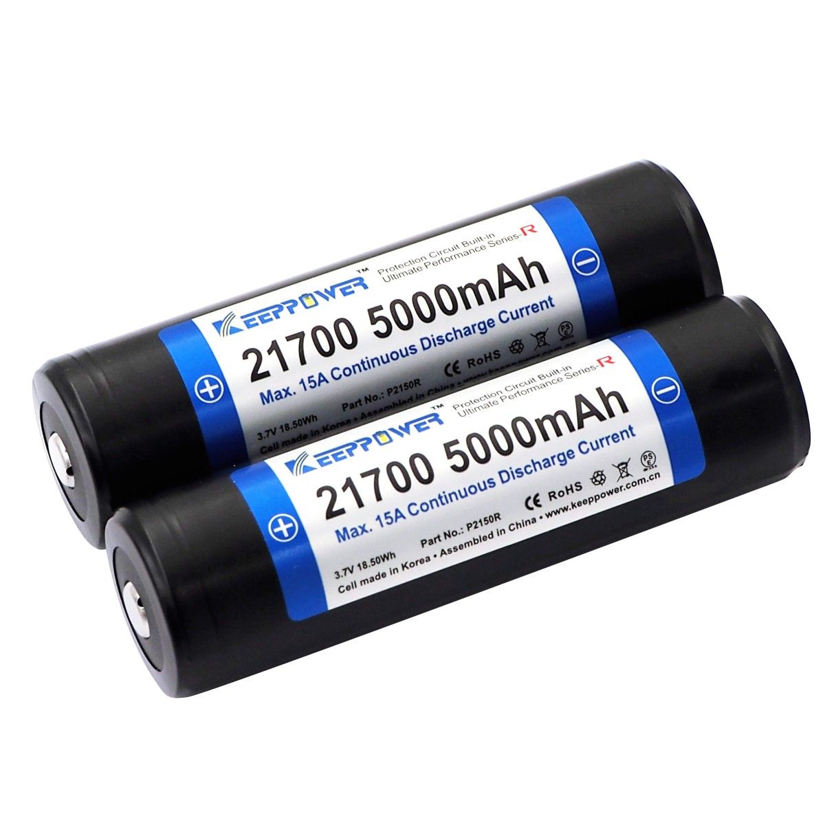 Keeppower P2150R 5000 mAh 15 A Geschützter wiederaufladbarer Li-Ionen-Akku 21700