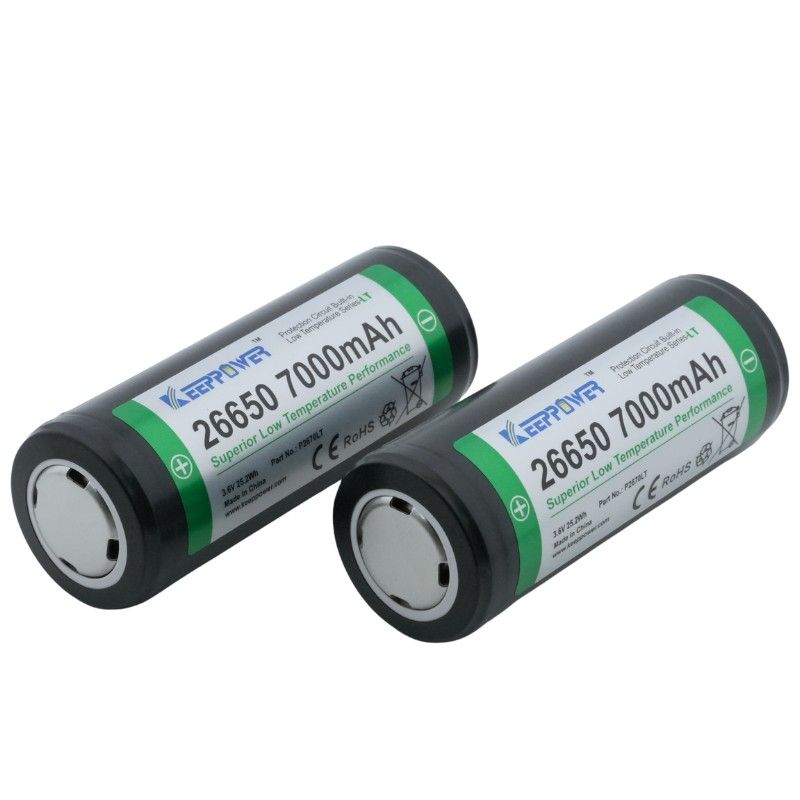 KeepPower P2670LT 7000 mAh Geschützter 26650-Akku mit niedriger Temperatur