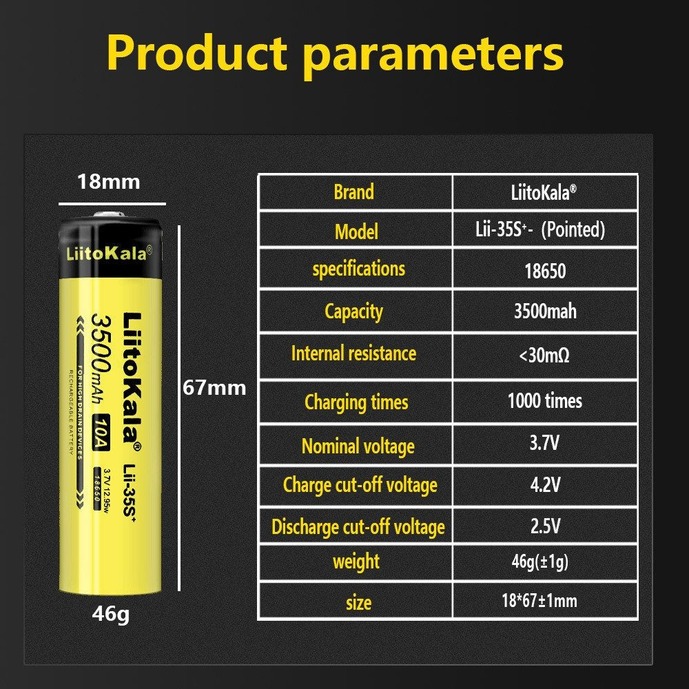 LiitoKala Lii-35S 3.7V 18650 3500mah Battery