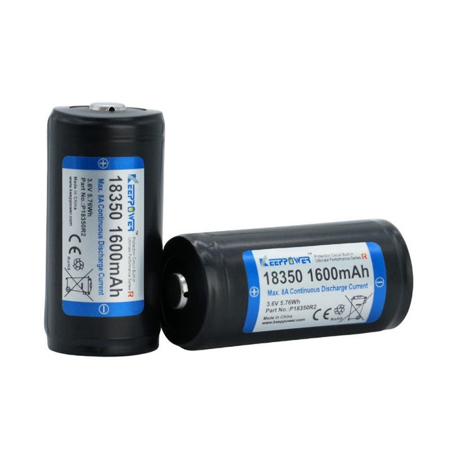 Keeppower P18350R2 1600mAh Protected Li-ion Rechargeable 18350 Battery