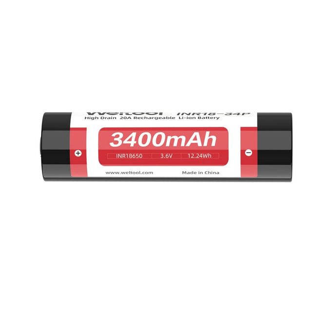 Weltool INR18-34P high drain 18650 Li-ion battery 3400mAh