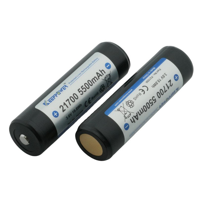Keeppower P2155K 5500mAh Protected Li-ion Rechargeable 21700 Battery