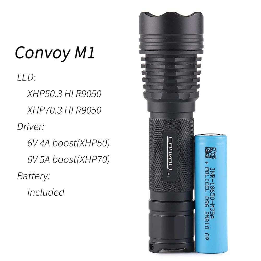 Convoy M1 XHP50.3 HI / XHP70.3 HI R9050 18650 Flashlight