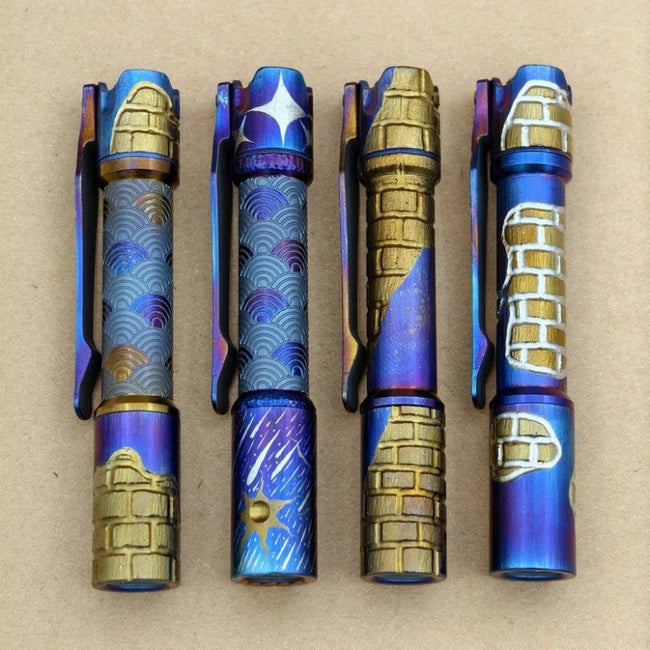 Reylight Pineapple mini Ti MK II- hand carved