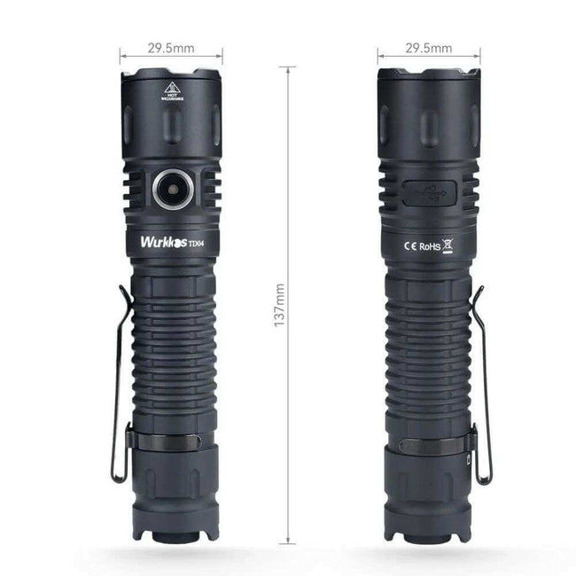 Wurkkos TD04 3000 Lumens Tactical Flashlight