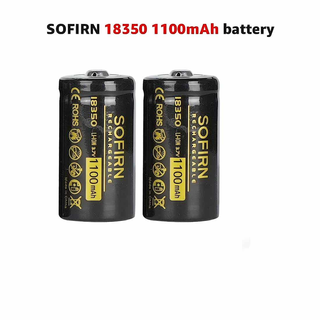 Sofirn 18350 Batteries Button top 1100mAh – flashlightgo