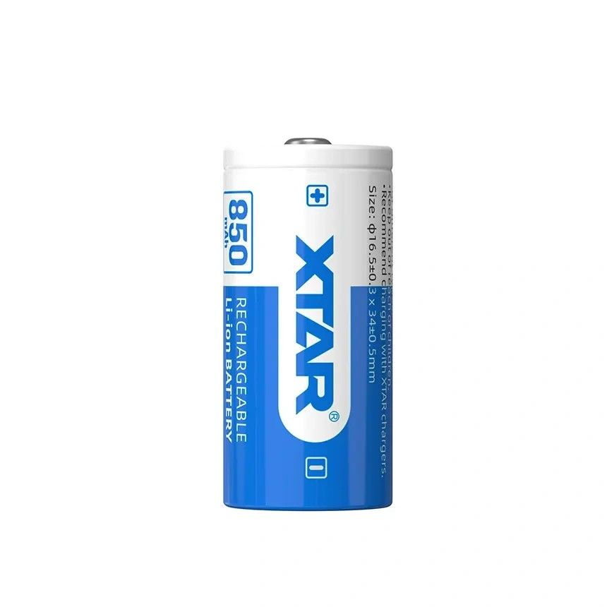 Xtar 2.5A 16340 850mAh Protected Rechargeable Li-ion Battery