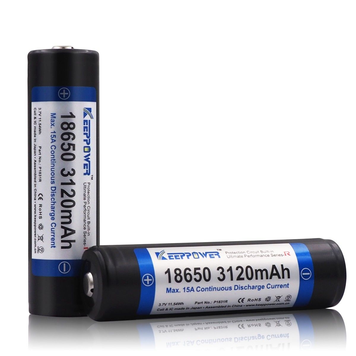 Keeppower P1831R 3120mAh 15A 18650 Battery – flashlightgo