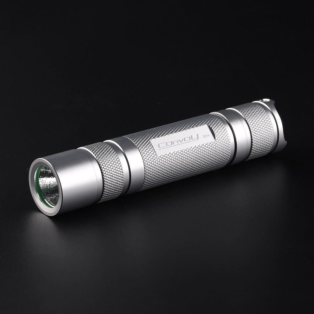 Convoy S2+ Silver 18650 Flashlight – LED & Driver Options