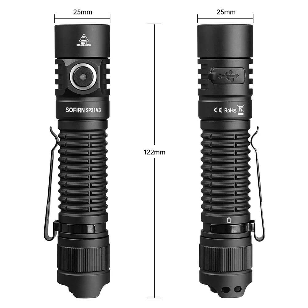 TORCIA LED RICARICABILE USB Potente Professionale Tattica Militare TORCIA LED RICARICABILE USB Potente Professionale Tattica Militare