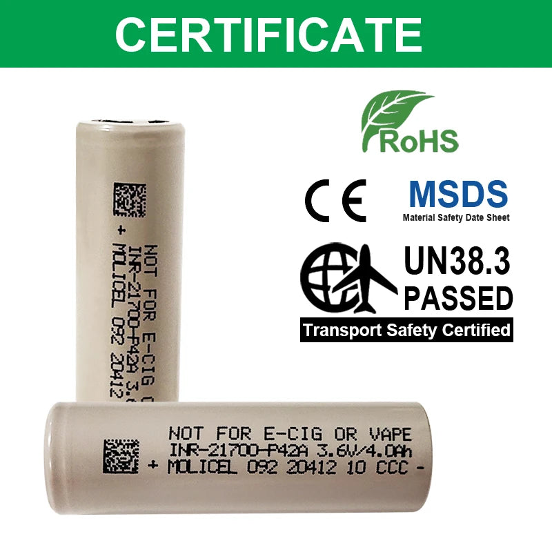 Molicel P42A  21700 4200mah 30A / 45A