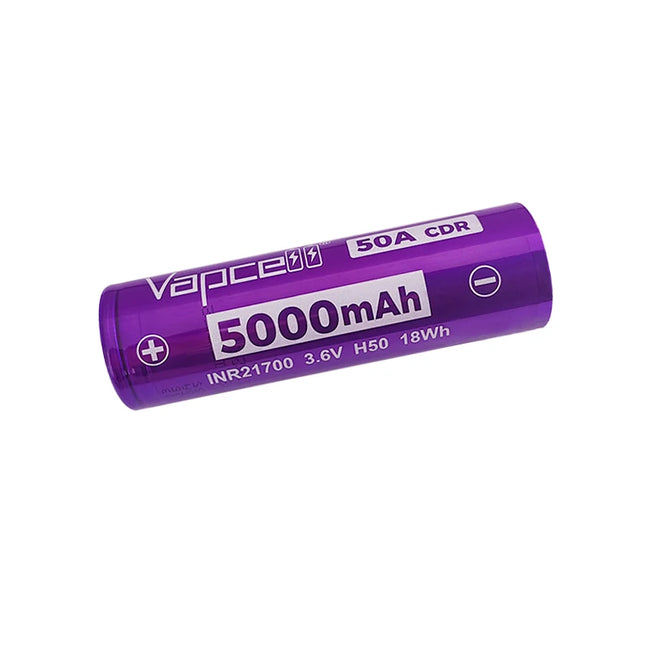 Vapcell H50 INR21700 5000mah 50A High Power lion Rechargeable Battery Cell