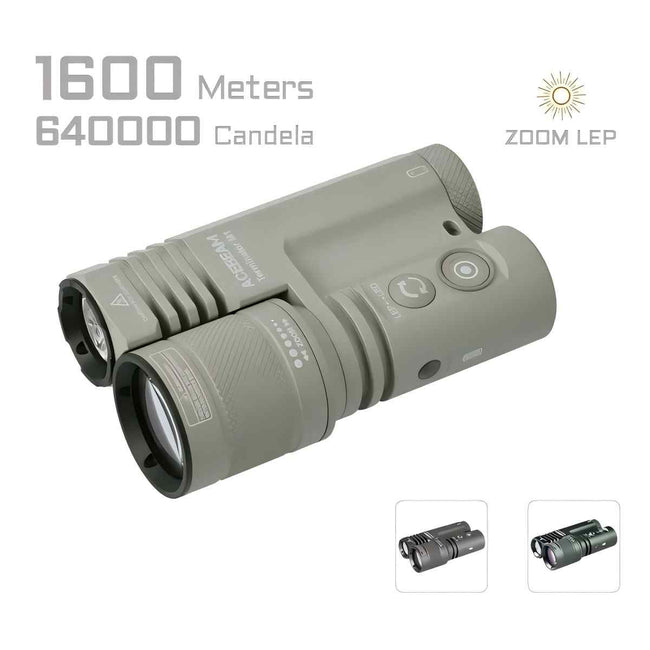 Acebeam Terminator M1 Dual Head LED & LEP Zoomable Flashlight