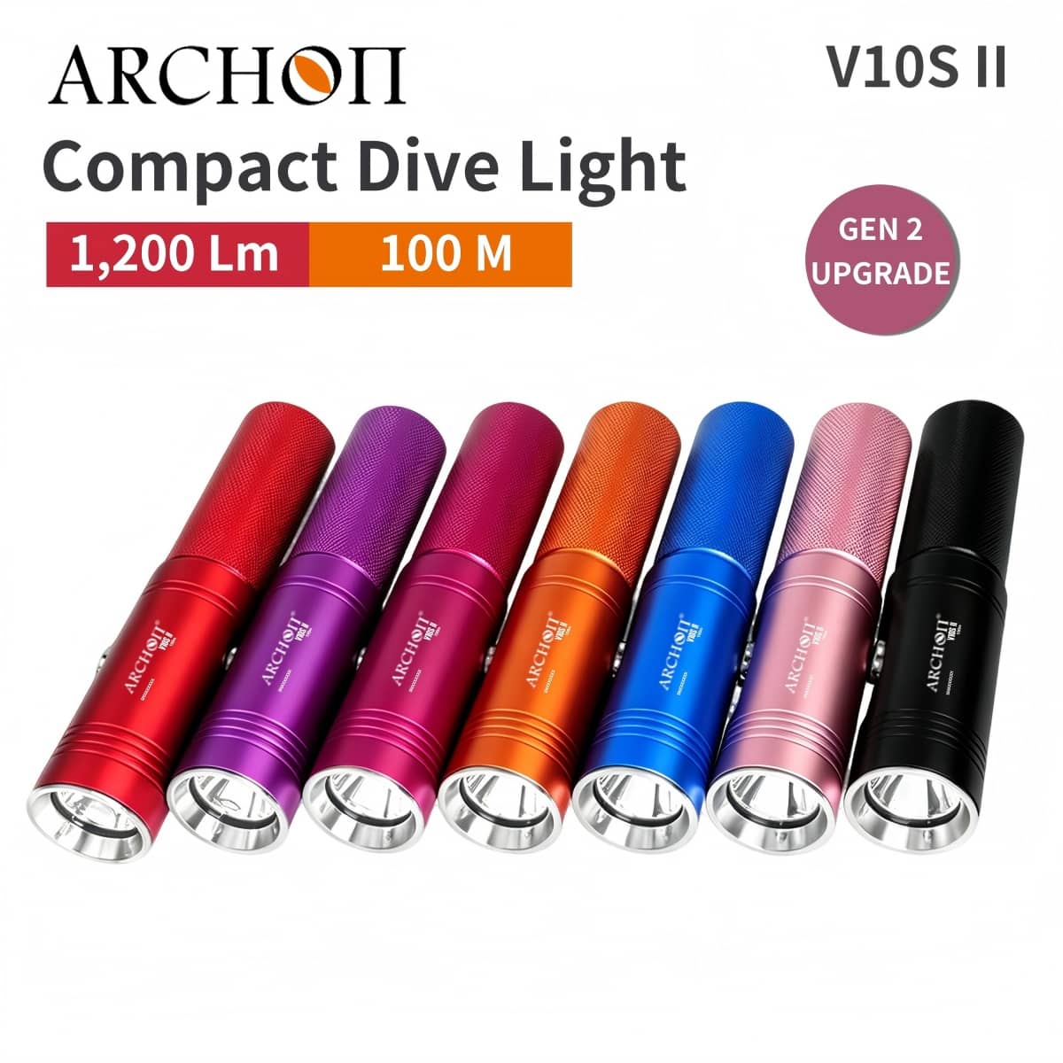 ARCHON V10S II CREE LED HD Videofotografie Tauchlampen