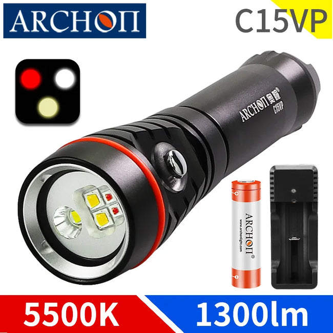 ARCHON C15VP 5500K 1300lumen diving video lights